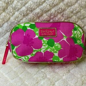 Estee Lauder Floral Cosmetic Makeup Bag by Lilly Pulitzer Travel Pouch Pink